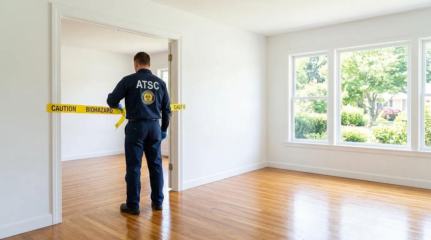 Certified biohazard cleanup crew performing Crime Scene Cleanup in Bloomington